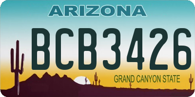 AZ license plate BCB3426