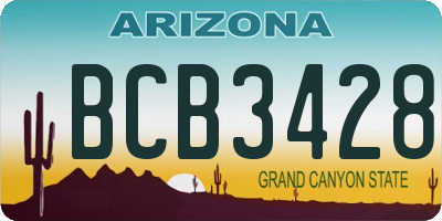 AZ license plate BCB3428