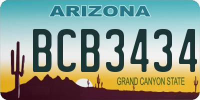 AZ license plate BCB3434