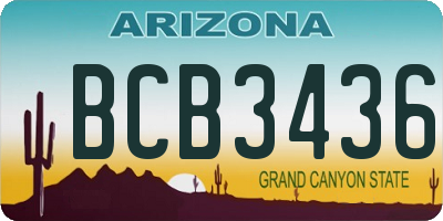 AZ license plate BCB3436