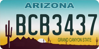 AZ license plate BCB3437