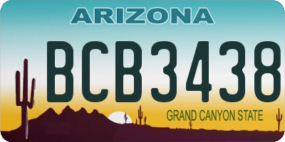 AZ license plate BCB3438