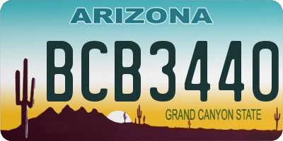 AZ license plate BCB3440