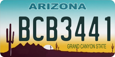 AZ license plate BCB3441