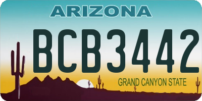 AZ license plate BCB3442