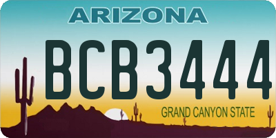 AZ license plate BCB3444