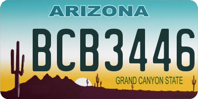 AZ license plate BCB3446