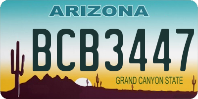 AZ license plate BCB3447