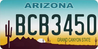 AZ license plate BCB3450