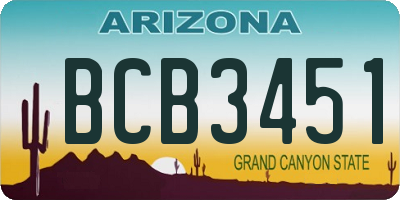 AZ license plate BCB3451