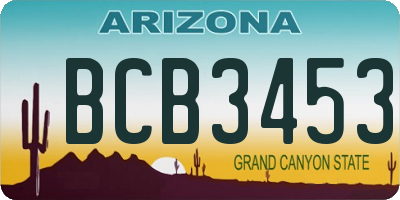 AZ license plate BCB3453