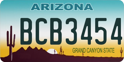 AZ license plate BCB3454