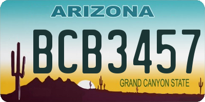 AZ license plate BCB3457