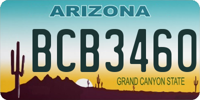 AZ license plate BCB3460