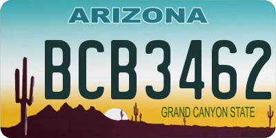 AZ license plate BCB3462