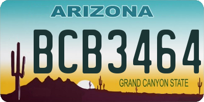 AZ license plate BCB3464