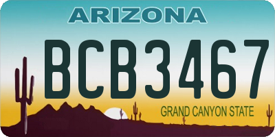 AZ license plate BCB3467