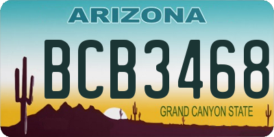 AZ license plate BCB3468