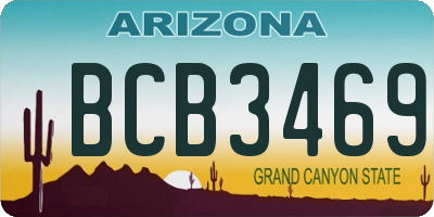 AZ license plate BCB3469