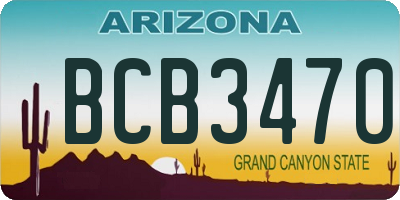 AZ license plate BCB3470