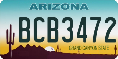 AZ license plate BCB3472