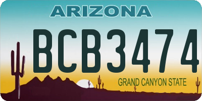 AZ license plate BCB3474