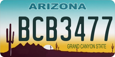 AZ license plate BCB3477