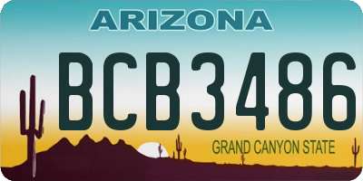 AZ license plate BCB3486