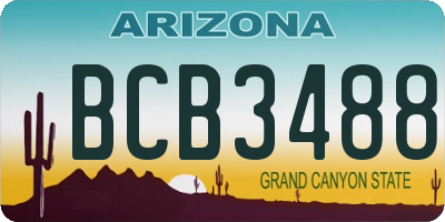 AZ license plate BCB3488