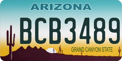 AZ license plate BCB3489