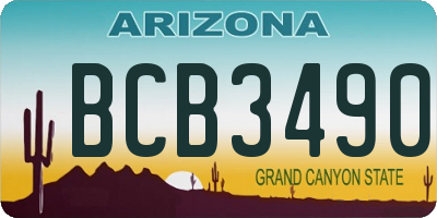 AZ license plate BCB3490