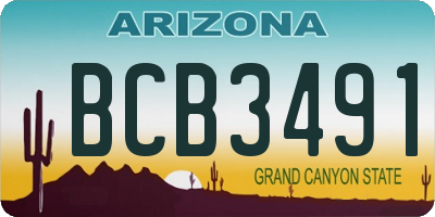 AZ license plate BCB3491