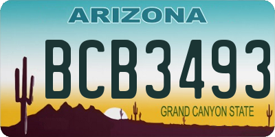 AZ license plate BCB3493