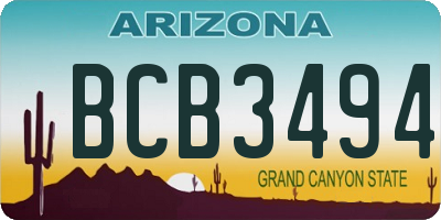 AZ license plate BCB3494