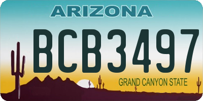 AZ license plate BCB3497