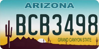 AZ license plate BCB3498