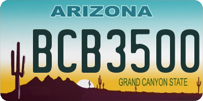 AZ license plate BCB3500