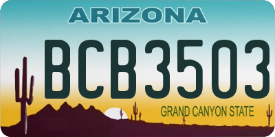 AZ license plate BCB3503