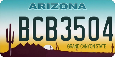 AZ license plate BCB3504