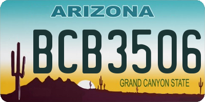 AZ license plate BCB3506