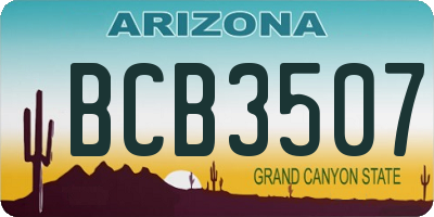 AZ license plate BCB3507