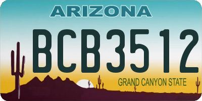 AZ license plate BCB3512