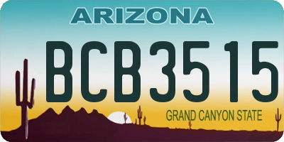 AZ license plate BCB3515