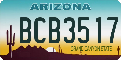 AZ license plate BCB3517