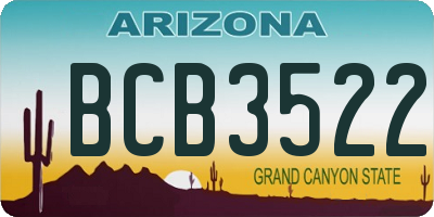 AZ license plate BCB3522