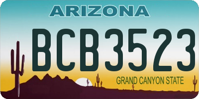 AZ license plate BCB3523