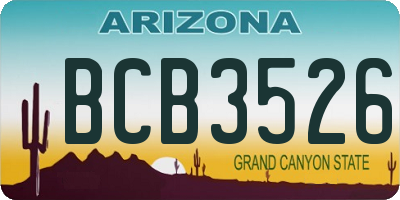 AZ license plate BCB3526