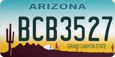 AZ license plate BCB3527