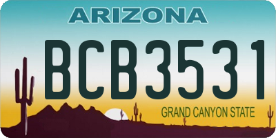 AZ license plate BCB3531