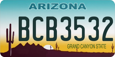 AZ license plate BCB3532